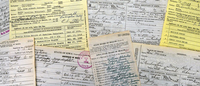 Ordering Birth certificates, Marriage Licenses and Death Certificates